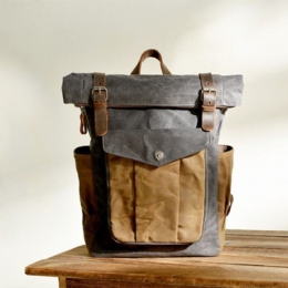 Mężczyźni Vintage Canvas Travel Bag Wodoodporny Plecak Sportowa Torba Wspinaczkowa