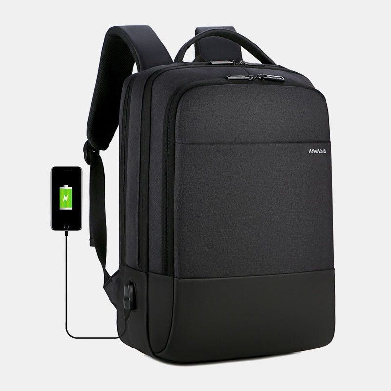 Męska Torba Na Laptopa O Dużej Pojemności Do Ładowania Usb 15.6 Cala Business Outdoor Backpack