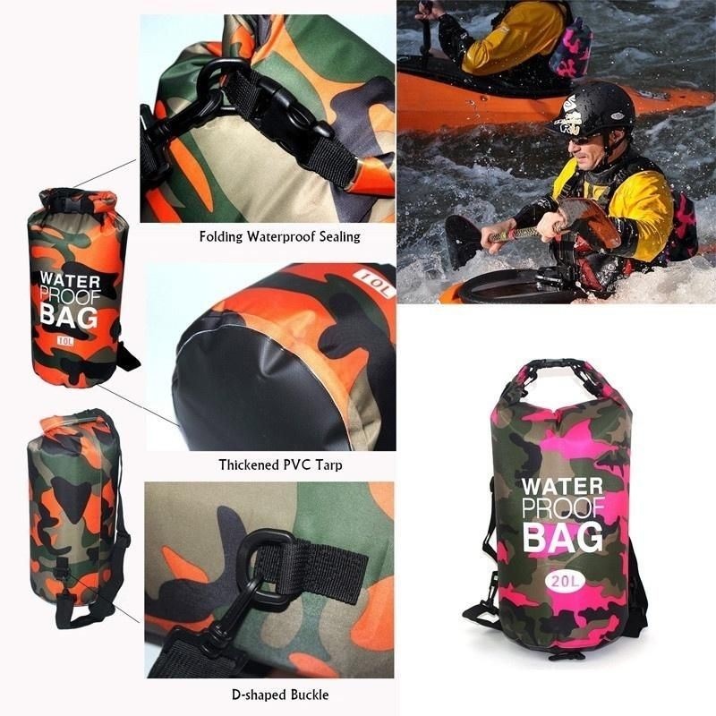 Męska Wodoodporna Lekka Torba Na Zewnątrz Camouflage Dry Bag Camo Compression Bag