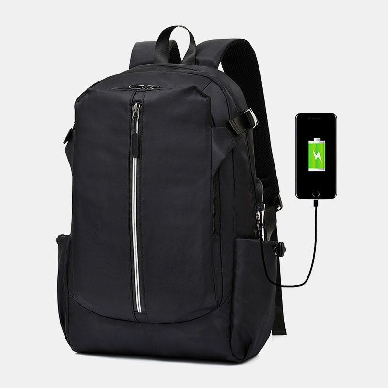 Męski Plecak O Dużej Pojemności Z Ładowaniem Usb Solid Travel Business Backpack