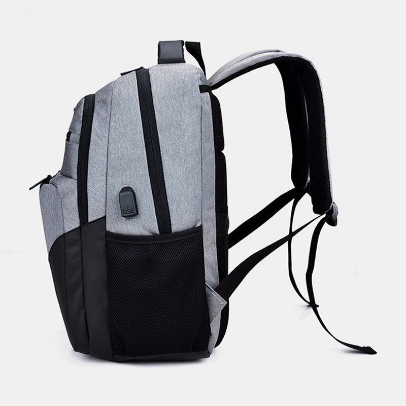 Nowo Męski Wodoodporny Plecak Na Laptopa Z Poliestru Z Ładowaniem Usb Casual Outdoor Travel School Bag