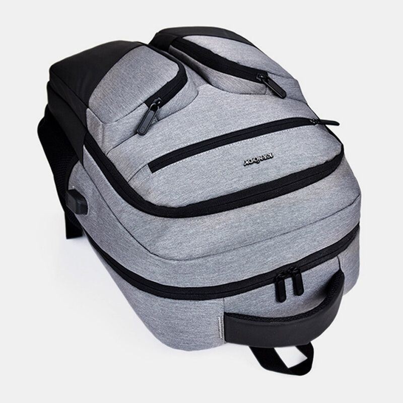 Nowo Męski Wodoodporny Plecak Na Laptopa Z Poliestru Z Ładowaniem Usb Casual Outdoor Travel School Bag