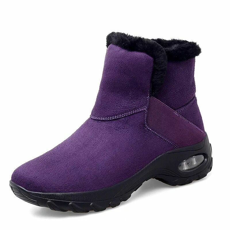 Damskie Ciepłe Antypoślizgowe Buty W Panterkę Slip On Short Snow Boots