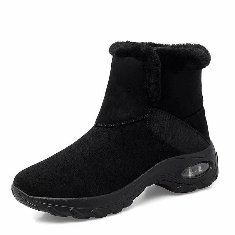 Damskie Ciepłe Antypoślizgowe Buty W Panterkę Slip On Short Snow Boots