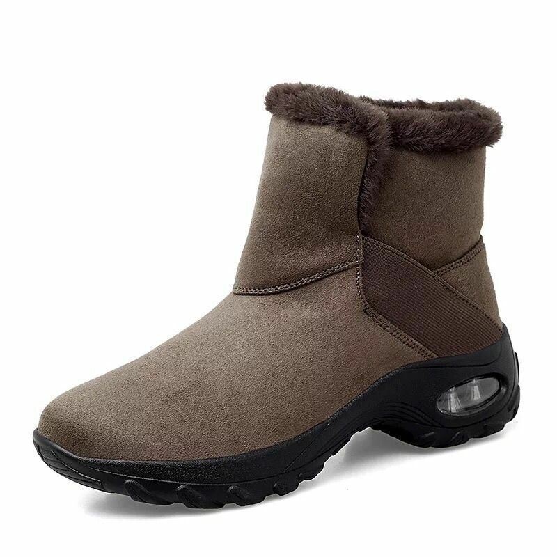 Damskie Ciepłe Antypoślizgowe Buty W Panterkę Slip On Short Snow Boots