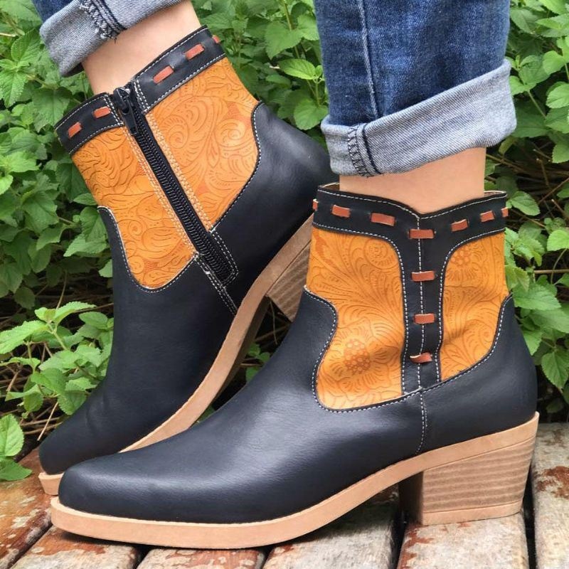 Kobiety Łączące Chunky Heel Casual Botki