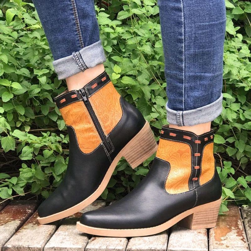 Kobiety Łączące Chunky Heel Casual Botki