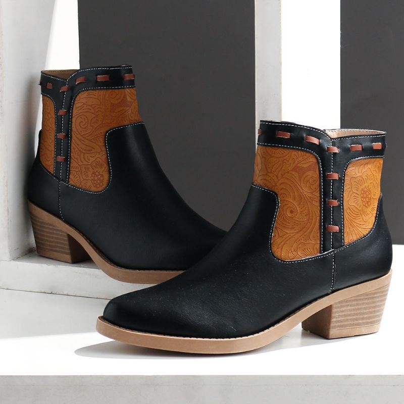 Kobiety Łączące Chunky Heel Casual Botki