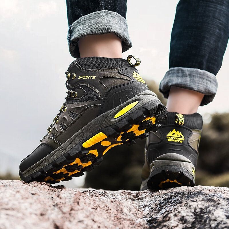 Mężczyźni Mesh Fabric Sliping Oddychające Antypoślizgowe Nadające Się Do Noszenia Miękkie Podeszwy Outdoor Hiking Shoes