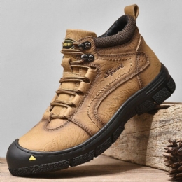 Mężczyźni Skóra Bydlęca Zagęścić Ciepłe Pluszowe Podszewki Outdoor Casual Tooling Boots