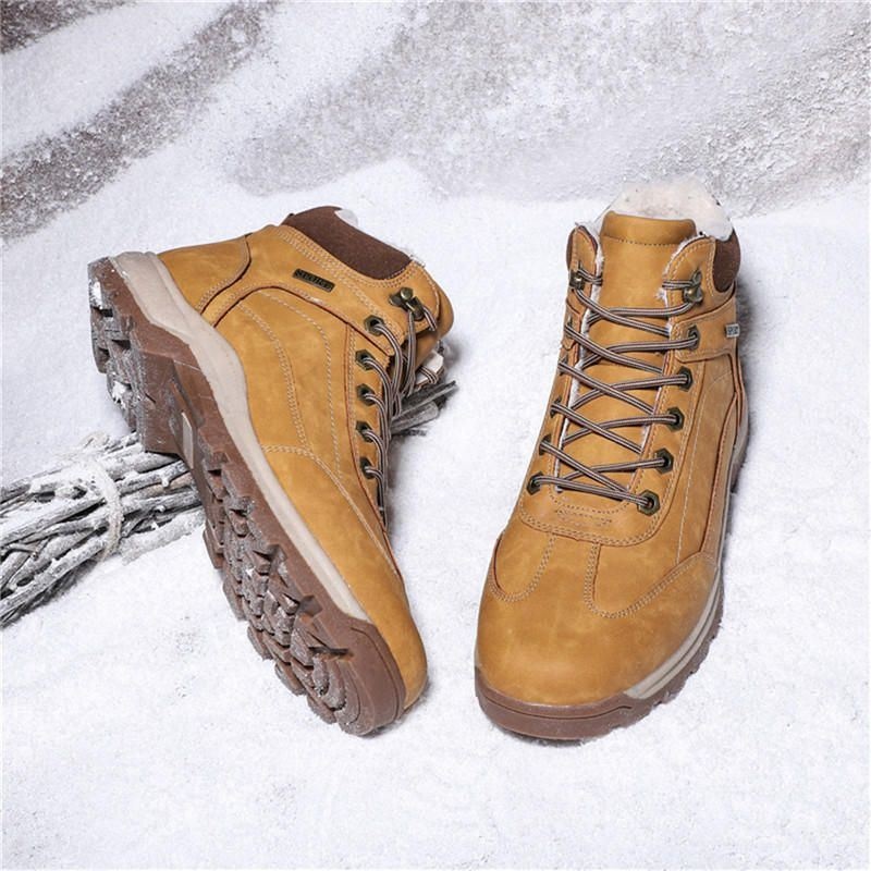 Męskie Zimowe Ciepłe Pluszowe Podszewki Casual Soft Outdoor Snow Boots