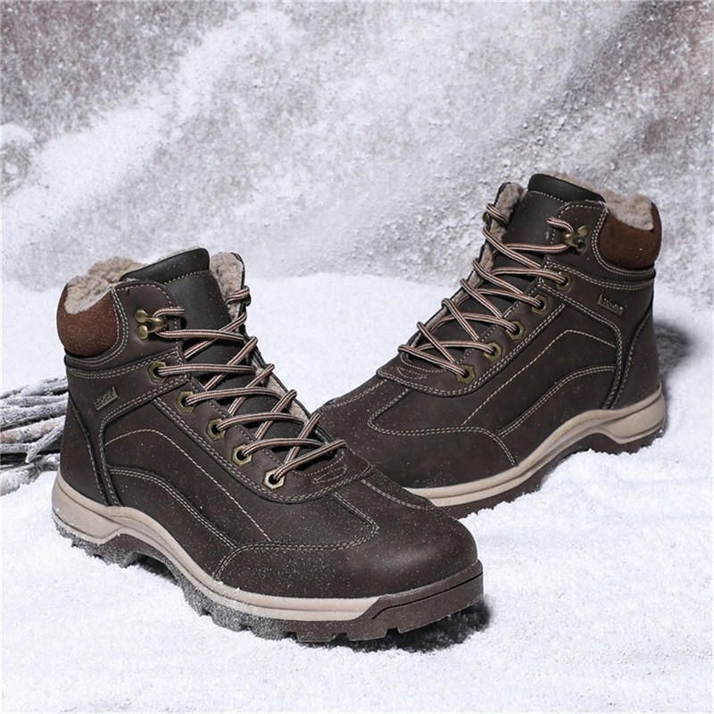 Męskie Zimowe Ciepłe Pluszowe Podszewki Casual Soft Outdoor Snow Boots