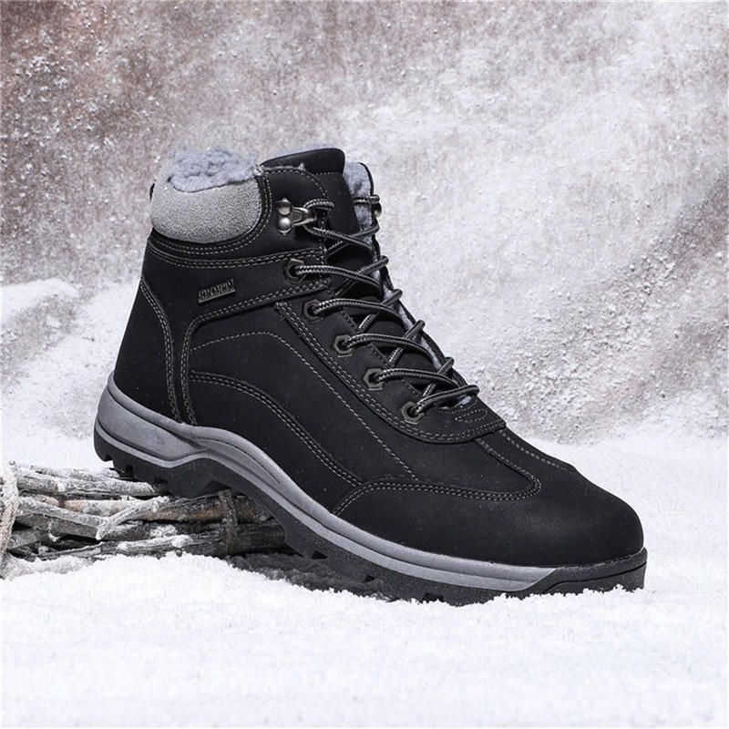 Męskie Zimowe Ciepłe Pluszowe Podszewki Casual Soft Outdoor Snow Boots