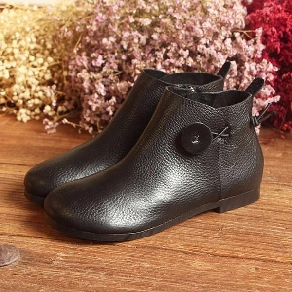 Skórzane Krótkie Buty Damskie Casual Outdoor Soft Slip On Flat Shoes