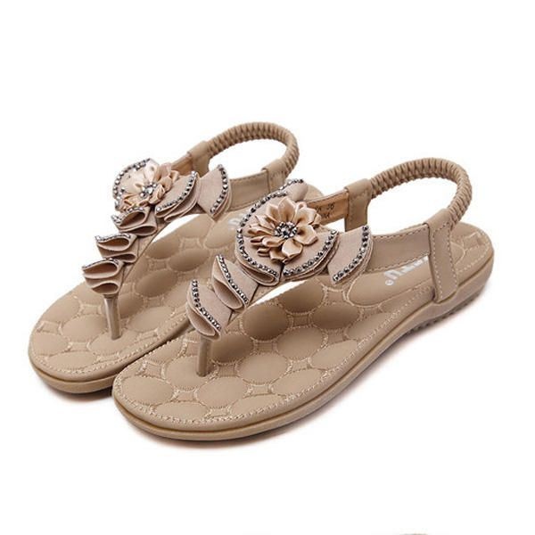 Damskie Sandały Z Cyrkoniami Rhinestone Casual Beach Flip Flops