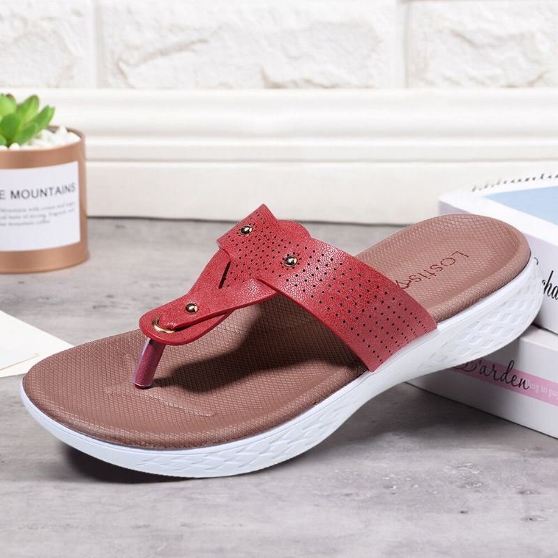 Kobiety Flip Flop Nit Summer Beach Casual Płaskie Sandały