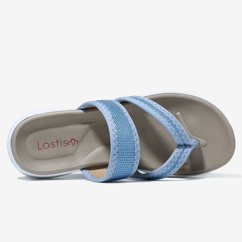 Kobiety Flip Flop Szwy Miękka Podeszwa Slip On Casual Letnie Płaskie Sandały