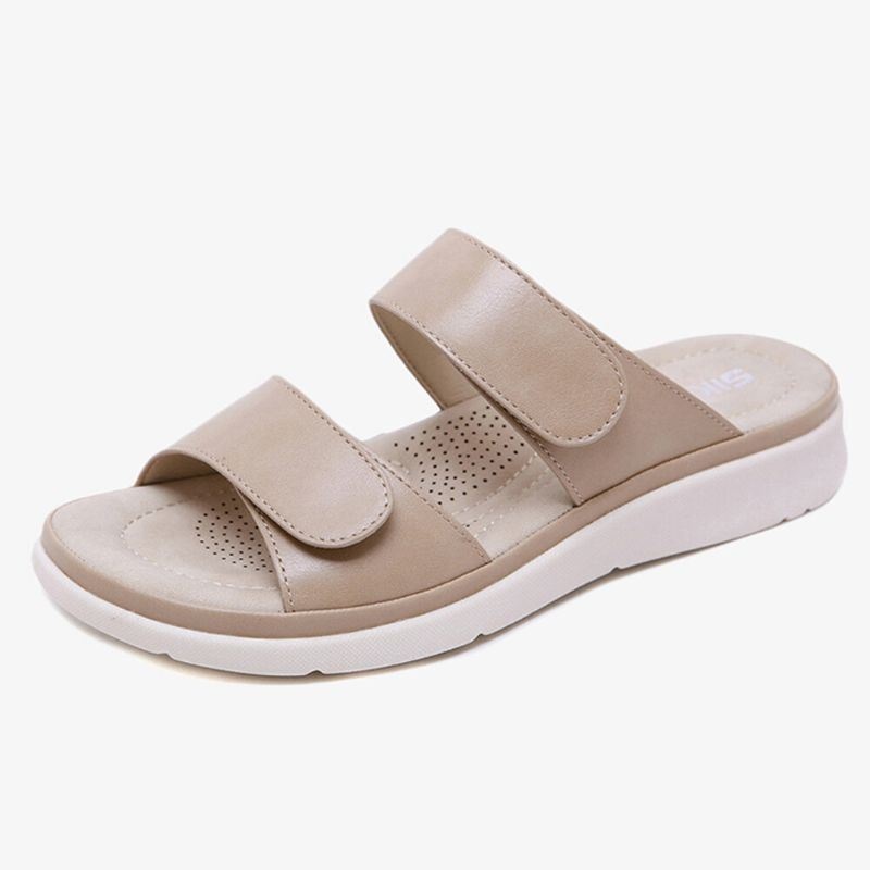 Kobiety Open Toe Hook Loop Miękka Podeszwa Summer Beach Casual Płaskie Sandały