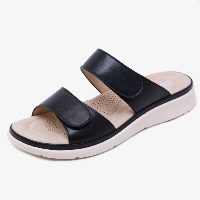 Kobiety Open Toe Hook Loop Miękka Podeszwa Summer Beach Casual Płaskie Sandały