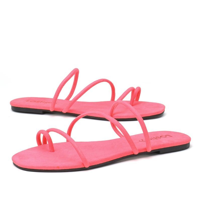 Kobiety Solid Color Toe Ring Strappy Casual Sandały