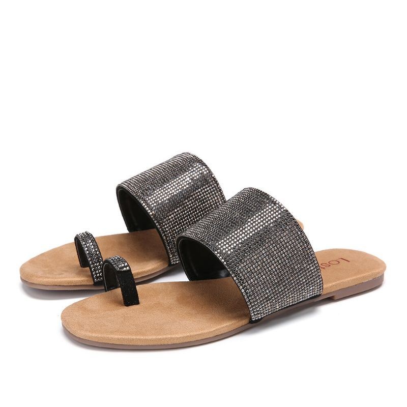 Kobiety Toe Ring Cyrkonie Casual Sandały