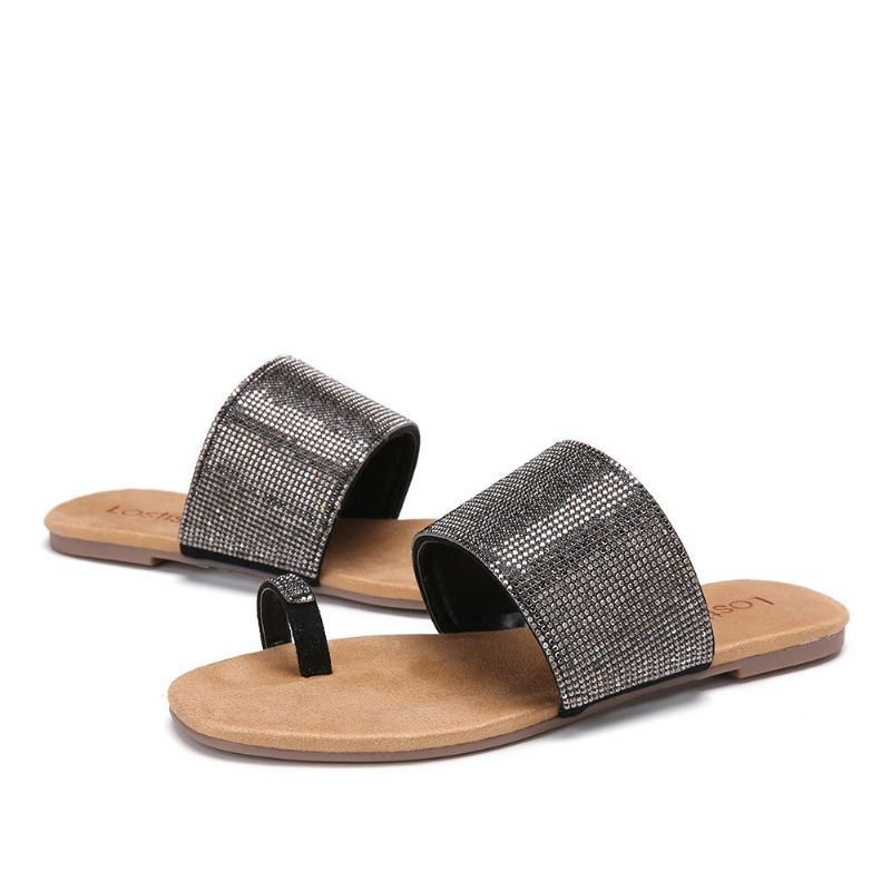 Kobiety Toe Ring Cyrkonie Casual Sandały