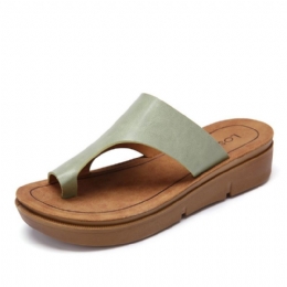 Kobiety Toe Ring Slip On Miękka Podeszwa Casual Letnie Sandały