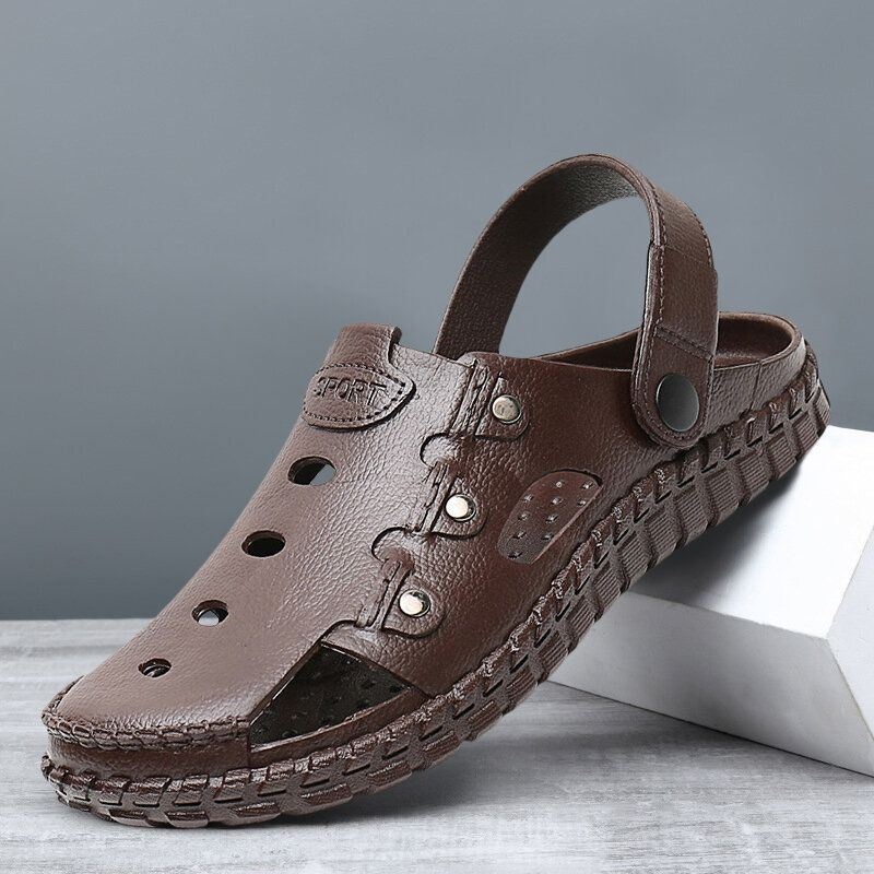 Mężczyźni Hollow Out Slip On Casual Outdoor Sandały Rybaka