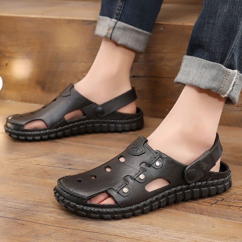 Mężczyźni Hollow Out Slip On Casual Outdoor Sandały Rybaka