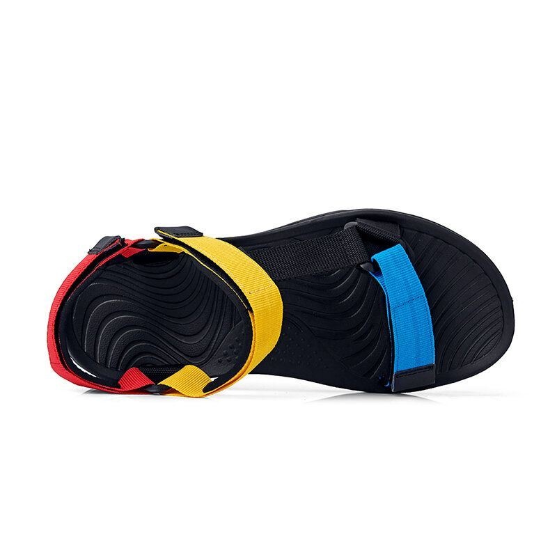 Męskie Wygodne Sandały Plażowe Colorblock Sport Hook Loop