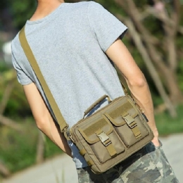 Men New Canvas Tactical Camo Casual Crossbody Bag