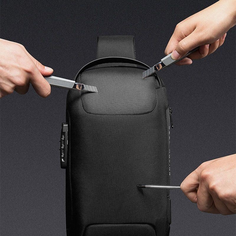 Men Oxford Usb Charging Wielowarstwowa Wodoodporna Zewnętrzna Torba Crossbody Torba Na Klatkę Piersiową Torba Na Ramię