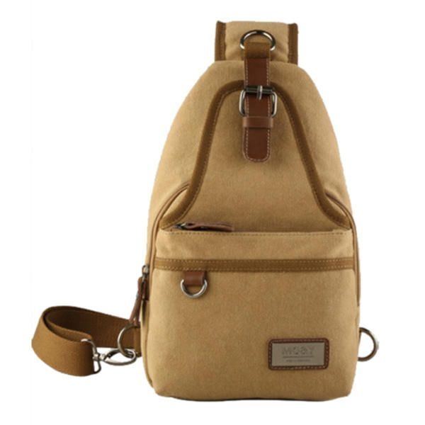 Mężczyźni Canvas Retro Crossbody Bag Torba Na Klatkę Piersiową Casual Outdoor Sports Shoulder Bag