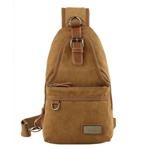 Mężczyźni Canvas Retro Crossbody Bag Torba Na Klatkę Piersiową Casual Outdoor Sports Shoulder Bag