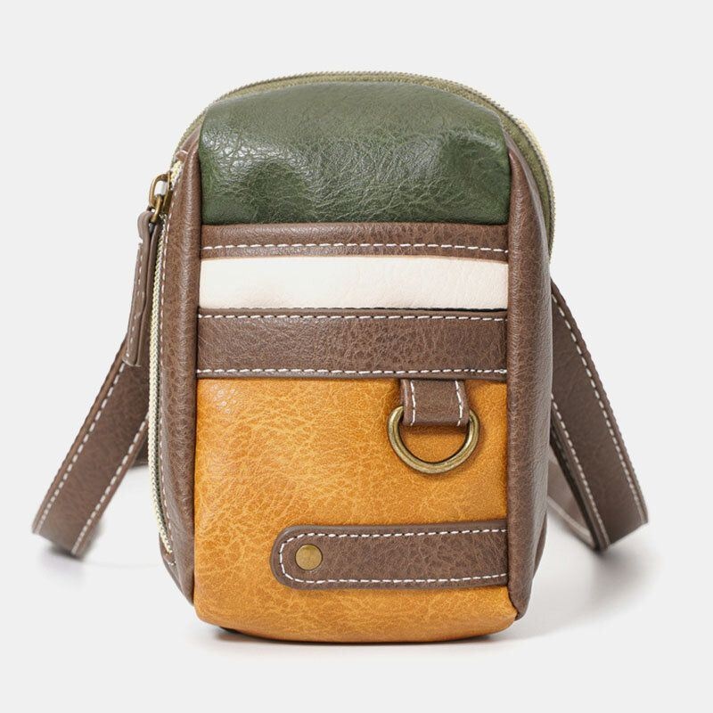 Mężczyźni Mini Szwy Kolor Dorywczo Torby Crossbody Odpinany Pasek Na Ramię All-match 6.5-calowa Torba Na Telefon