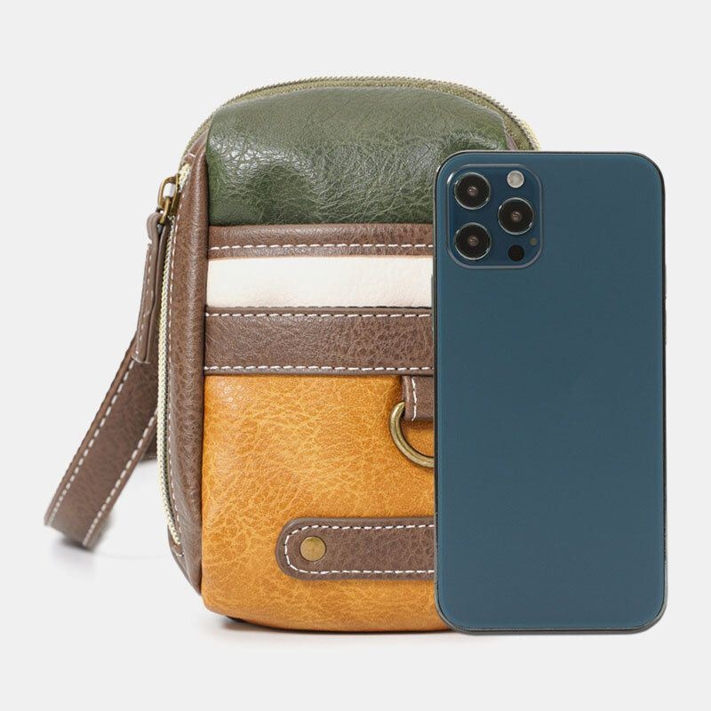 Mężczyźni Mini Szwy Kolor Dorywczo Torby Crossbody Odpinany Pasek Na Ramię All-match 6.5-calowa Torba Na Telefon