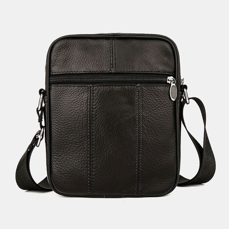 Mężczyźni Multi-pocket Anti-theft Pierwsza Warstwa Skóry Wołowej Crossbody Torby Retro Duża Pojemność Lekka 6.5 Cal Phne Torba Torba Torebka