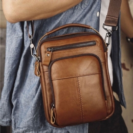 Mężczyźni Multi-pocket Retro 6.5 Cal Torba Na Telefon Saszetka Na Talię Tylna Kieszeń Przeciw Kradzieży Projekt Torby Crossbody Torba Na Pasek