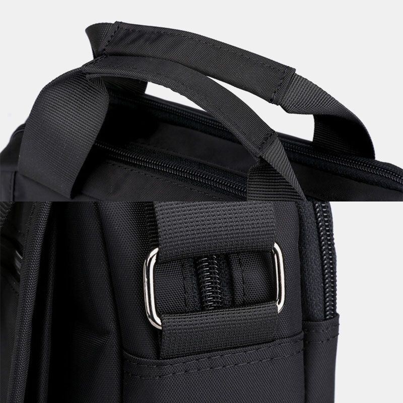 Mężczyźni Nylon Casual Krótkie Wodoodporne Multi-pocket Wielofunkcyjna 12-calowa Torba Na Laptop Torebka Torba Na Ramię Torba Crossbody