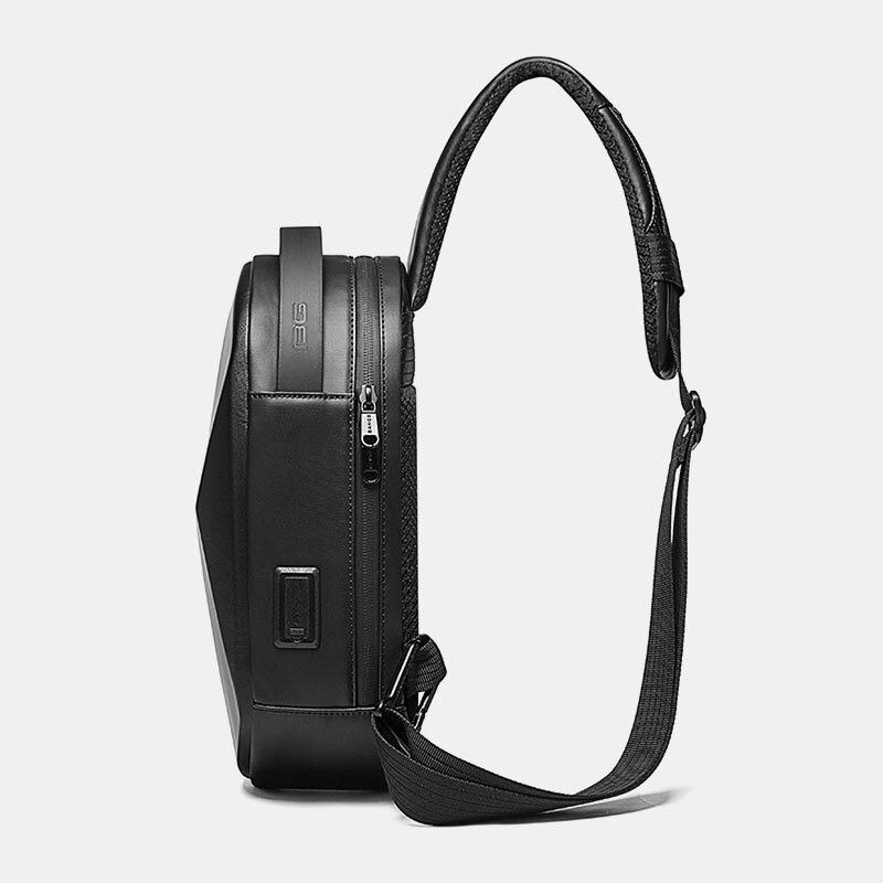 Mężczyźni Oxford Anti-theft Usb Ładowanie Wielościan Wodoodporna Zewnętrzna Torba Crossbody Torba Na Klatkę Piersiową Torba Na Ramię