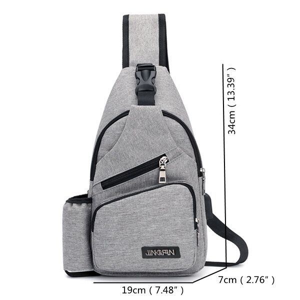 Mężczyźni Oxford Duża Pojemność Casual Outdoor Travel Port Ładowania Usb Torba Na Ramię Torba Na Klatkę Piersiową Torba Crossbody