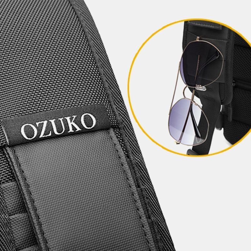 Mężczyźni Oxford Usb Charging Multi-pocket 3 Gniazda Na Karty Wodoodporna Zewnętrzna Torba Typu Crossbody Torba Na Klatkę Piersiową Sling Bag