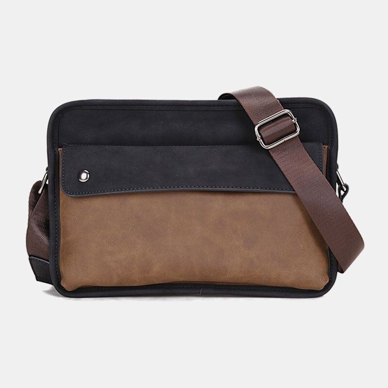 Mężczyźni Pu Leather Anti-theft Brytyjskie Retro Crossbody Torby Torba Na Ramię Torba