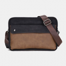 Mężczyźni Pu Leather Anti-theft Brytyjskie Retro Crossbody Torby Torba Na Ramię Torba