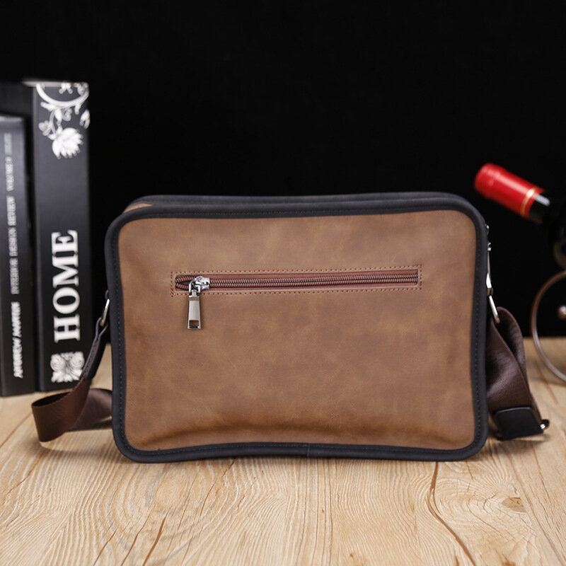 Mężczyźni Pu Leather Anti-theft Brytyjskie Retro Crossbody Torby Torba Na Ramię Torba