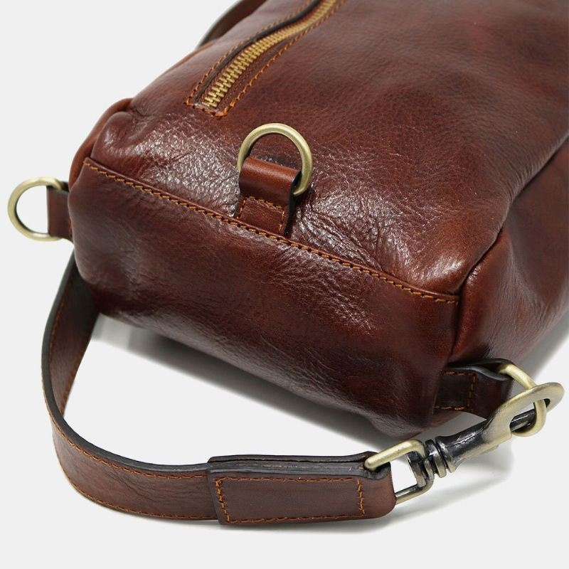 Mężczyźni Pu Leather Anti-theft Vintage Casual Torba Na Ramię Torba Crossbody Torba Na Klatkę Piersiową Torba Na Ramię Hippie Bag