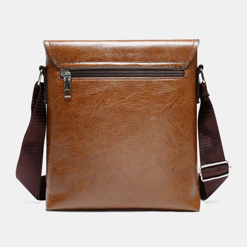 Mężczyźni Pu Skórzana Antykradzieżowa Torba Na Ramię O Dużej Pojemności Retro 6.3-calowa Torba Na Telefon Crossbody Torby