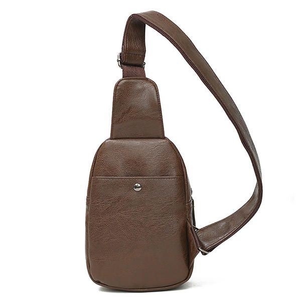 Mężczyźni Pu Skórzana Wodoodporna Torba Na Co Dzień Crossbody Torba Na Klatkę Piersiową Kolarstwo Outdoor Sports Torba Na Ramię