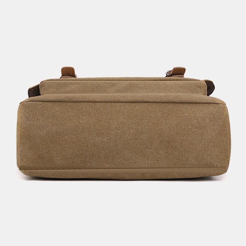 Mężczyźni Vintage Canvas Solid Color Duża Pojemność Odporna Na Zużycie Torba Na Ramię Crossbody