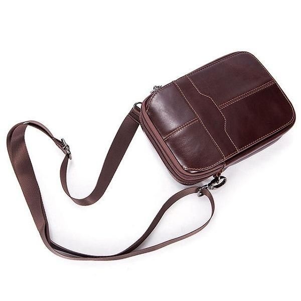 Męska Damska Torba Z Prawdziwej Skóry Na Co Dzień Business Vintage Crossbody Bag